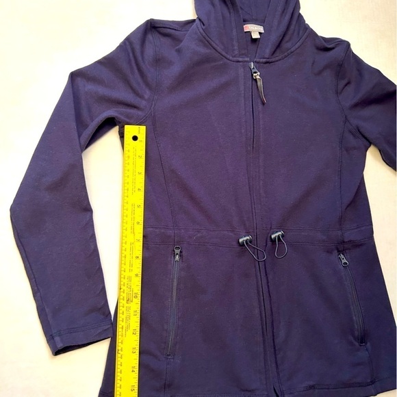 Talbots light weight navy blue full zip up hooded jacket Sz-SP O17 - Picture 7 of 10
